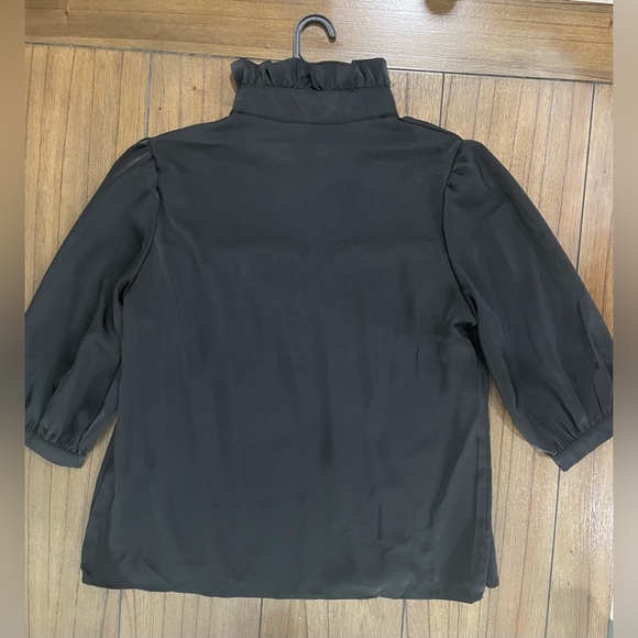 COPY - Casual Ruffle High Neck Puff Sleeve Top - Picture 3 of 4